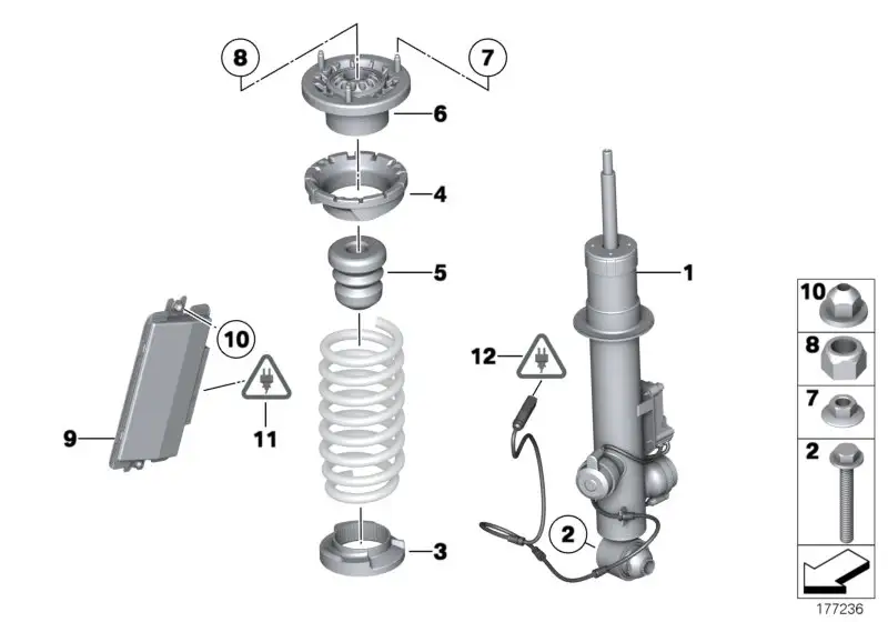 BMW Federbein hinten links F06 37126857697 - 6er F06