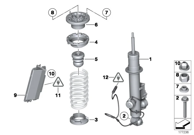 BMW Federbein hinten rechts F10 37126796860