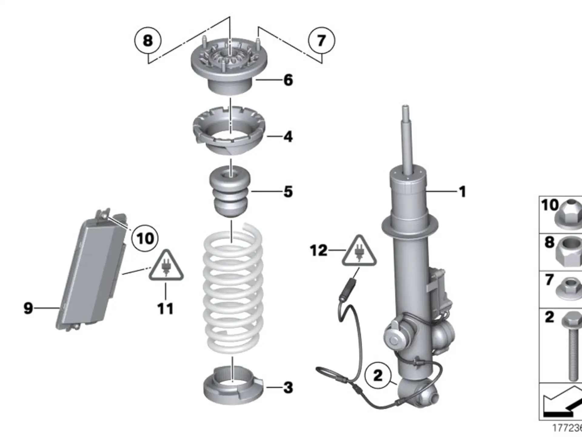 BMW Federbein hinten rechts F10 37126796860