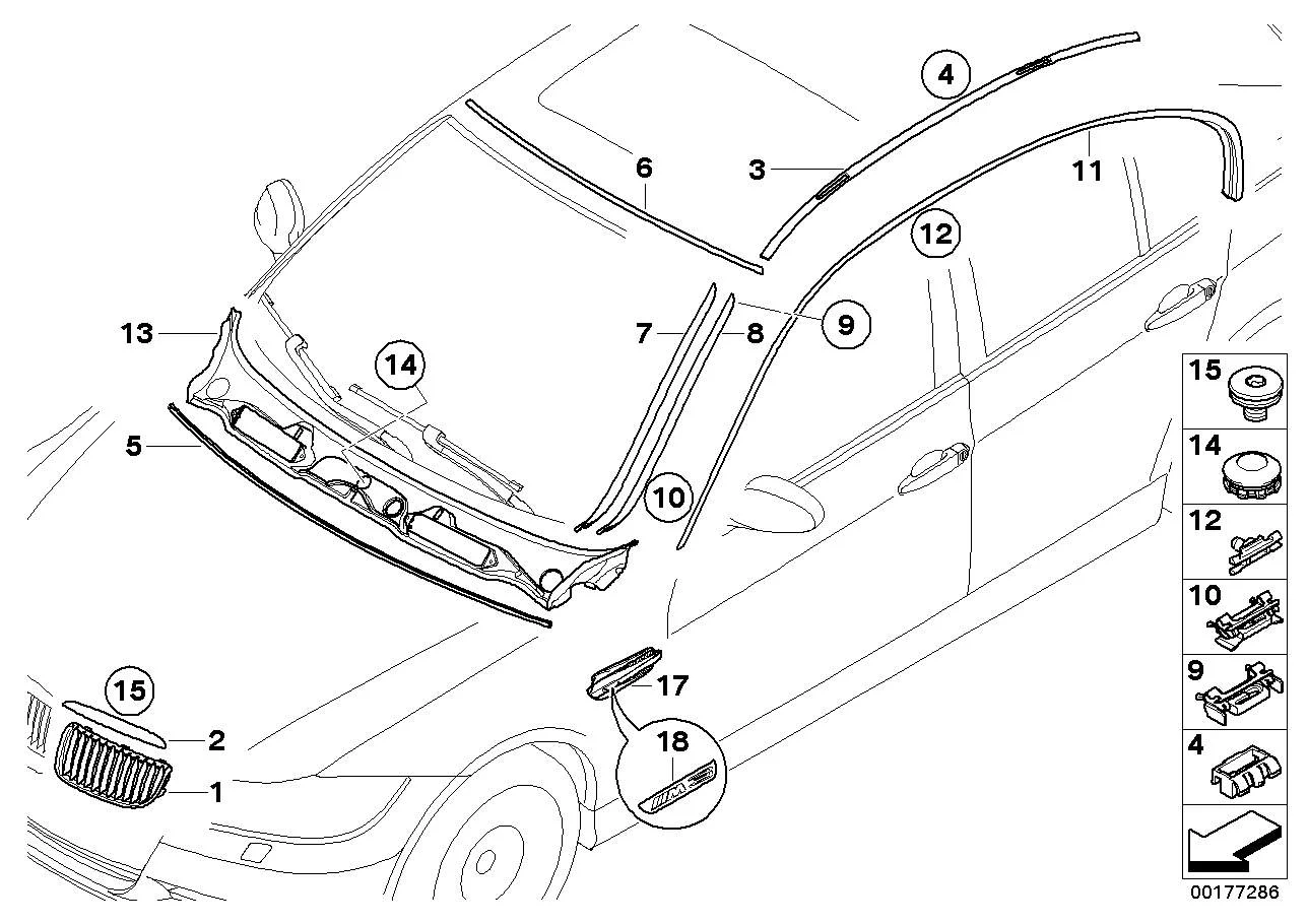 BMW Abdeckung Windlauf E90 E91 51717180743
