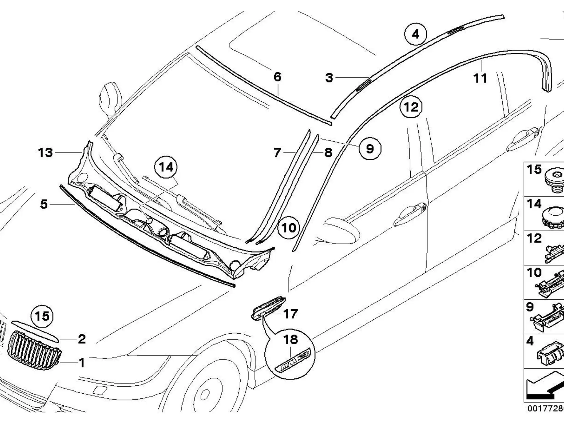 BMW Abdeckung Windlauf E90 E91 51717180743