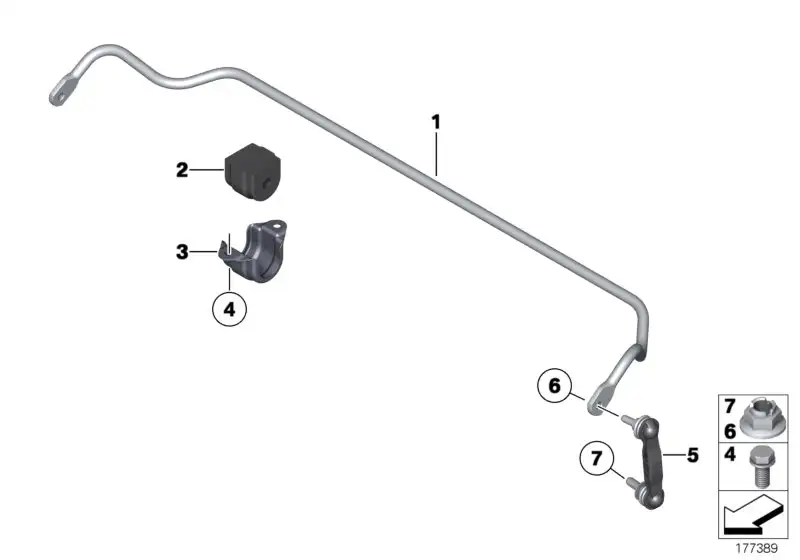 BMW Gummilager Stabilisator F06 F10 F13 33556775448 - Bildpositio