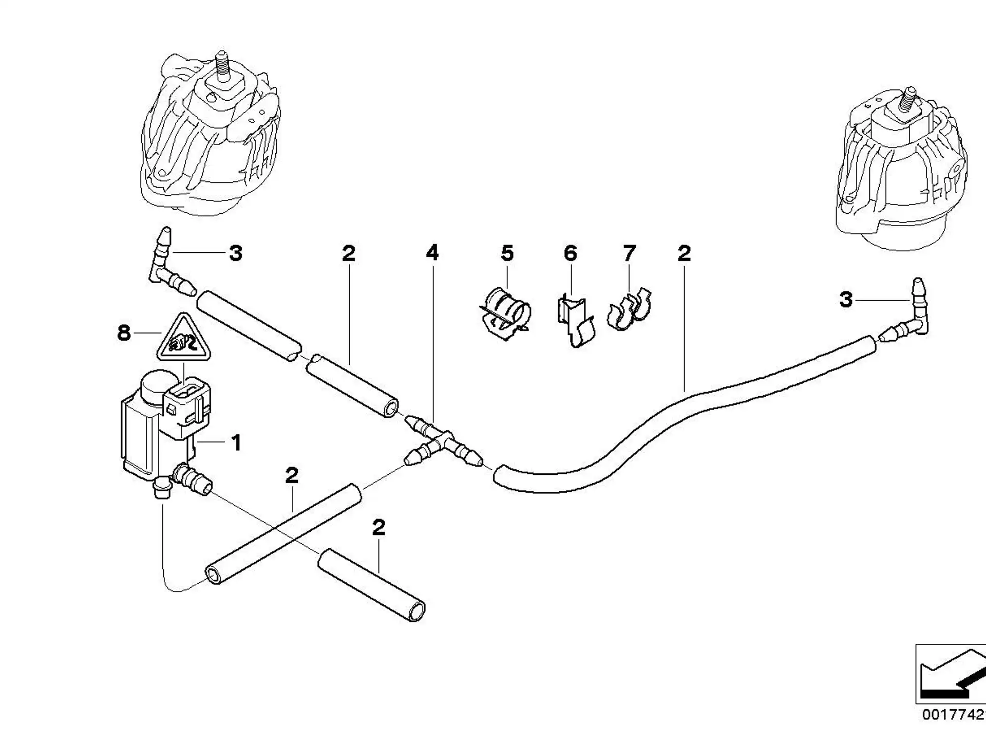 BMW Winkelstück E12 E21 E23 E24 E28 E30 E34 E36 E38 E46 E52 E53 E70 E71 E72 E81 E82 E83 E84 E87 E88 E90 E91 E92 E93 F01 F02 F04 F06 F07 F10 F11 F12 F13 F15 F16 F25 F26 F30 F31 F32 F33 F34 F36 22116759728
