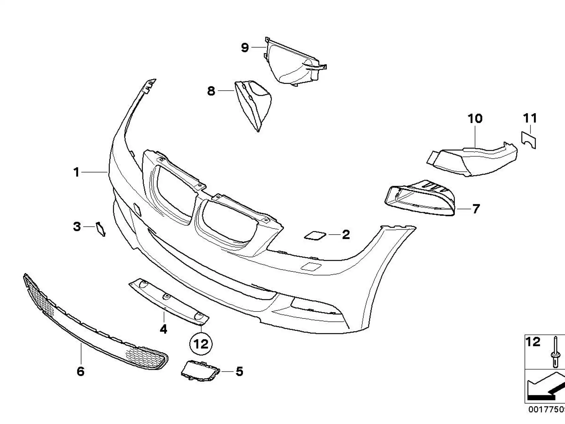 BMW Adapter Motorraumabschirmung E90 E91 51117892935