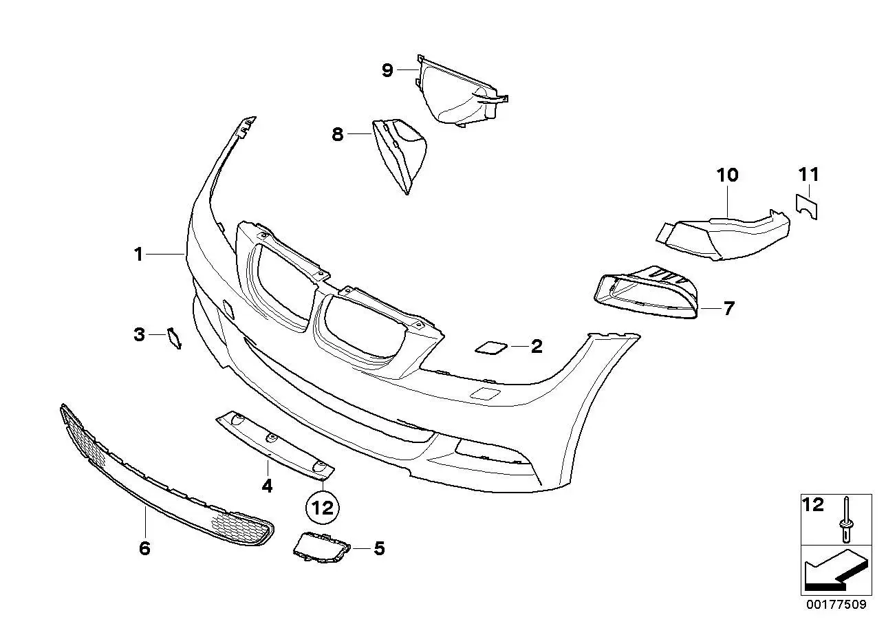 BMW Adapter Motorraumabschirmung E90 E91 51117892935 - 3er E90, 3