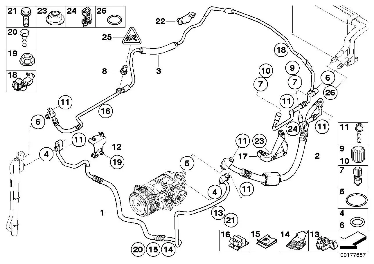 BMW Druckleitung Kondensator-Verdampfer E90 E91 E92 E93 645091904