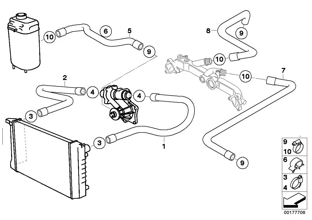 BMW Wasserschlauch E38 E39 11531745595 - 5er E39, 7er E38