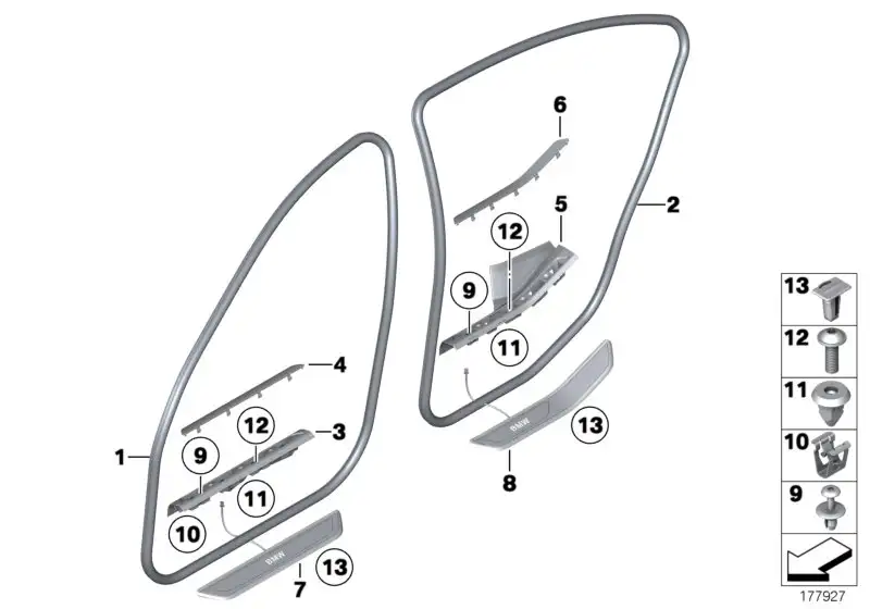 BMW Kantenschutz vorne F01 F02 F04 51727231334 - 7er F01, 7er F02