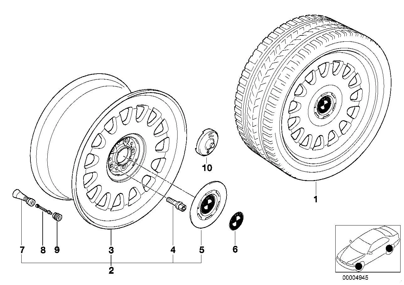 BMW Nabenabdeckung E38 36131181897