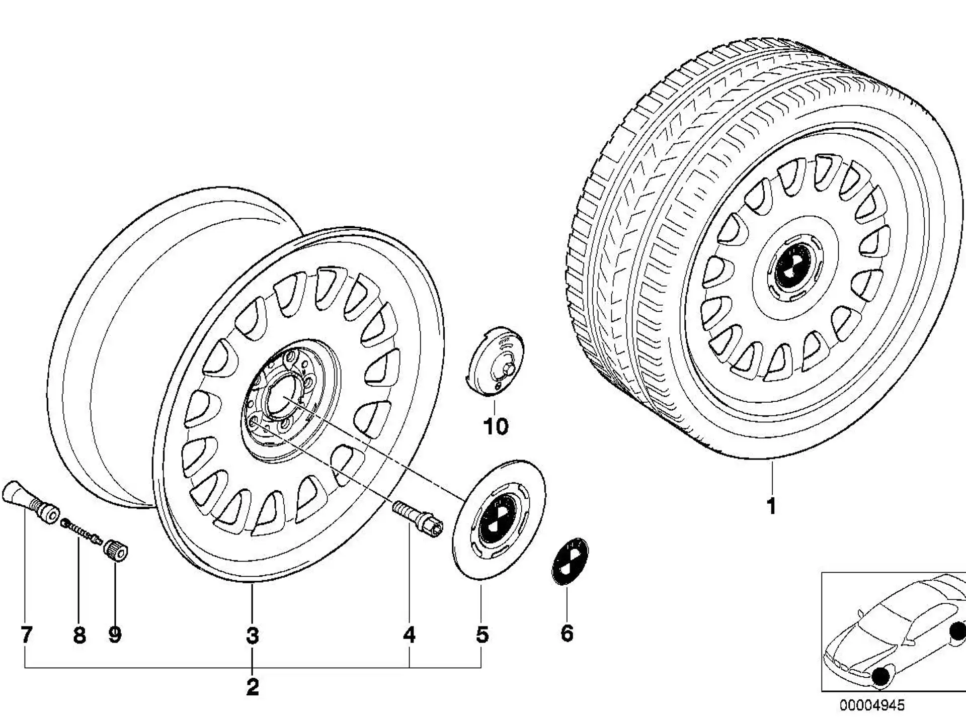 BMW Nabenabdeckung E38 36131181897