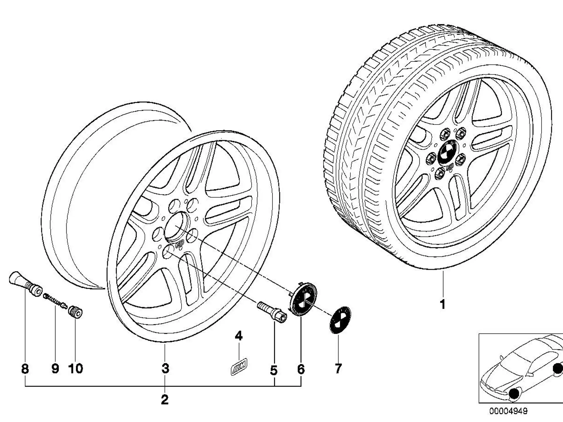 BMW Alufelge M Parallelspeiche 37 geschmiedet 8Jx18 ET20 5er E34