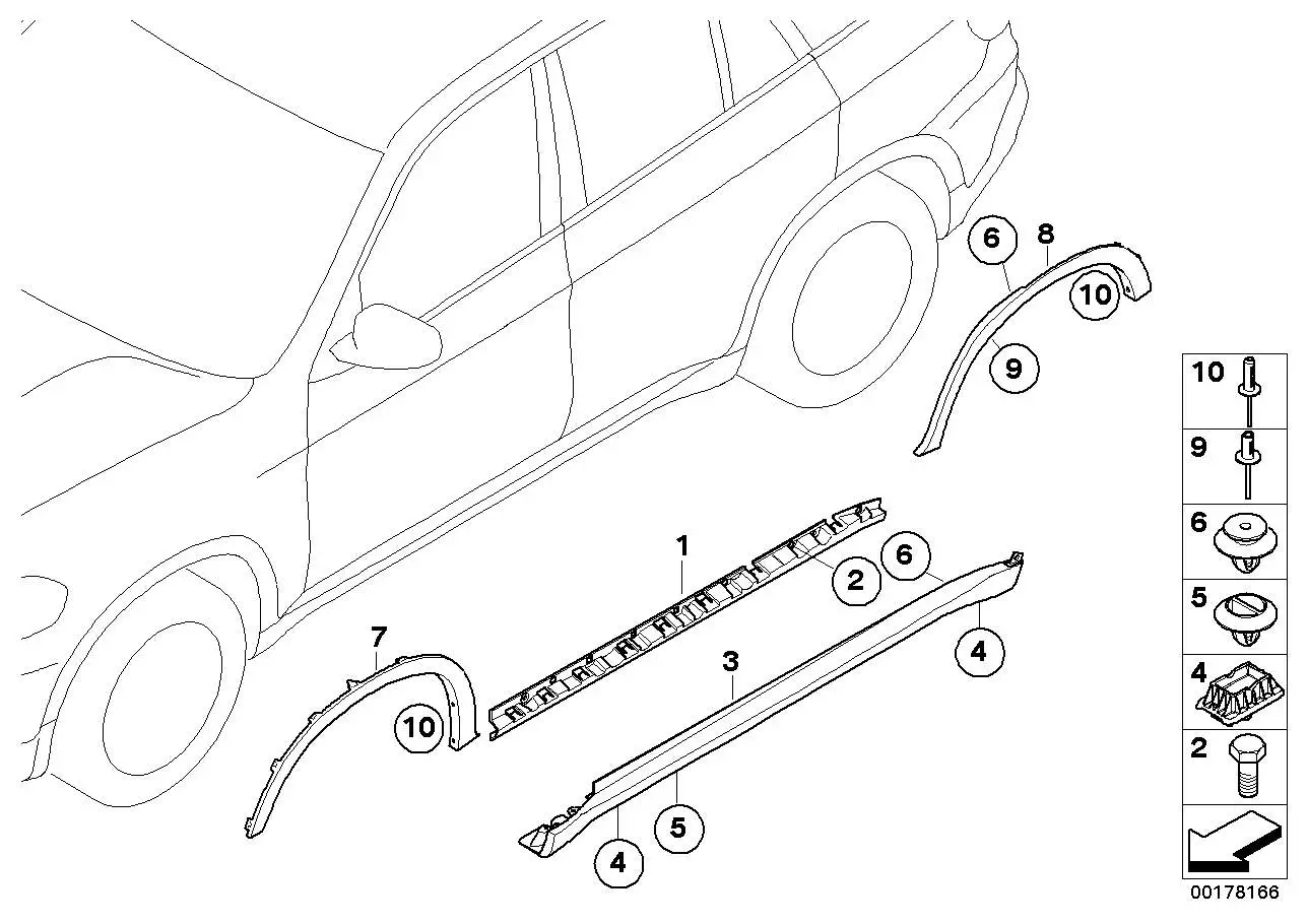 BMW Abdeckung Schweller links E70 51777191241 - X5 E70