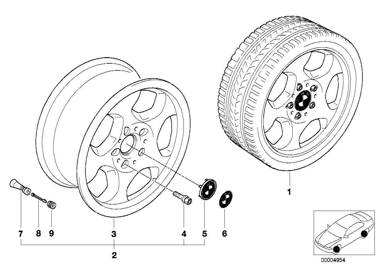 BMW Alufelge M Kontur (Styl.23) 7Jx17 ET41 3er E36 Z3 E36