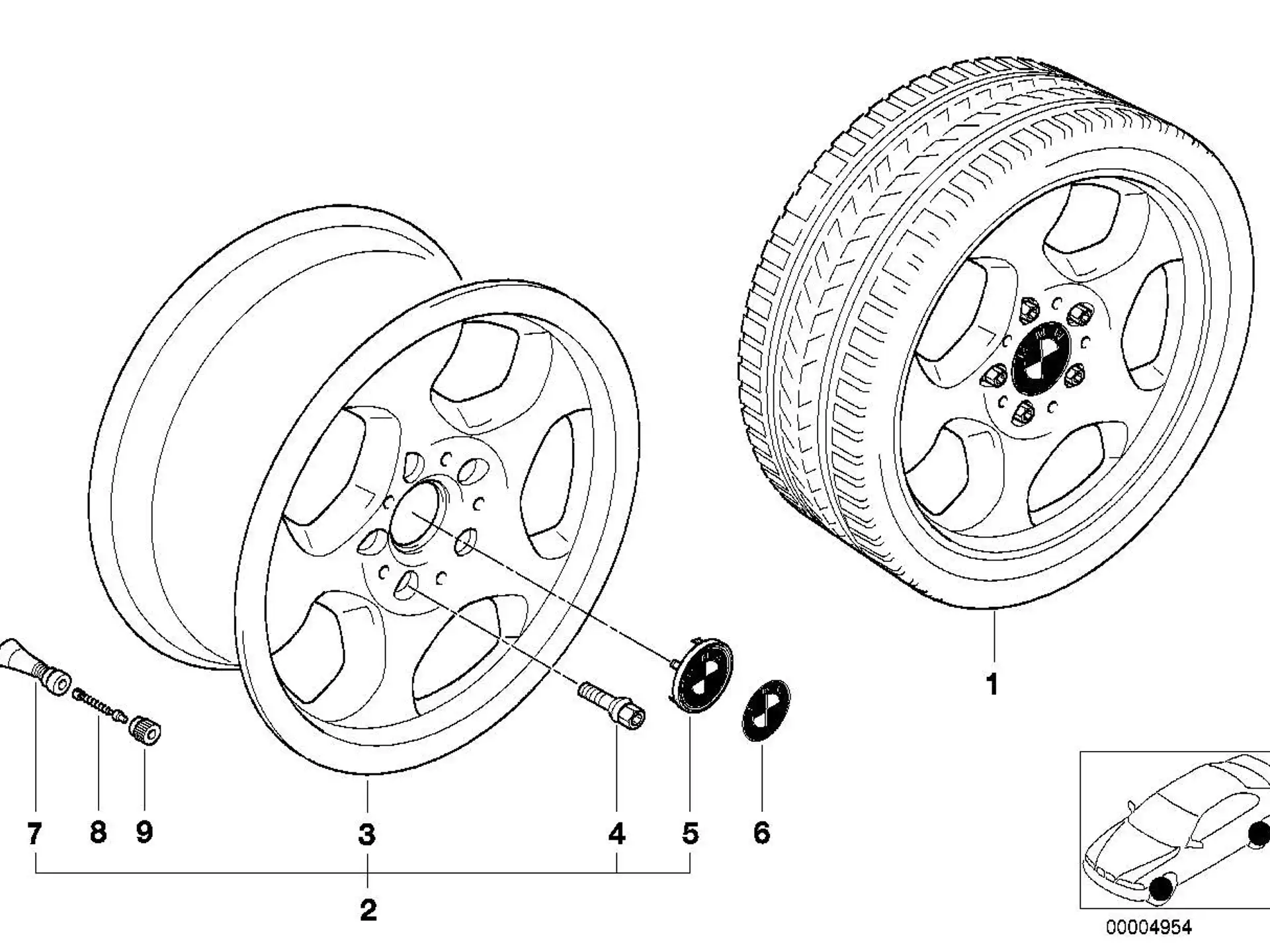 BMW Alufelge M Kontur (Styl.23) 7Jx17 ET41 3er E36 Z3 E36