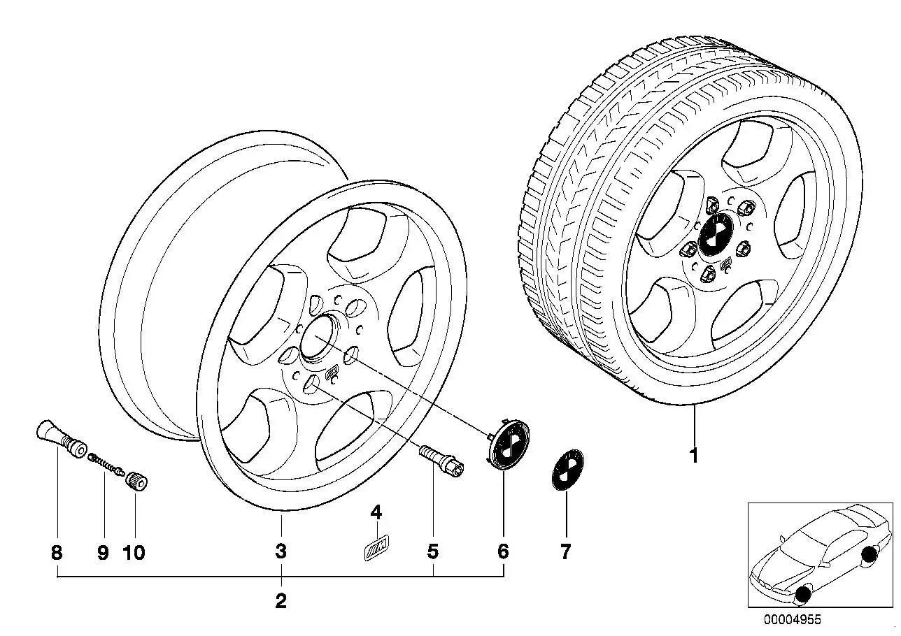 BMW Scheibenrad Leichtmetall E36 36112227895