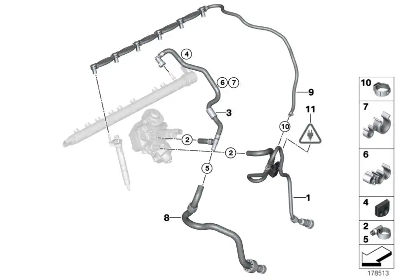 BMW Kraftstoffzulaufleitung E90 E91 E92 E93 13537799992 - 3er E93