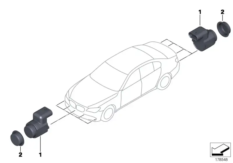 BMW Ultraschallsensor Sparkling Graphit E81 E82 E84 E87 E88 E89 E