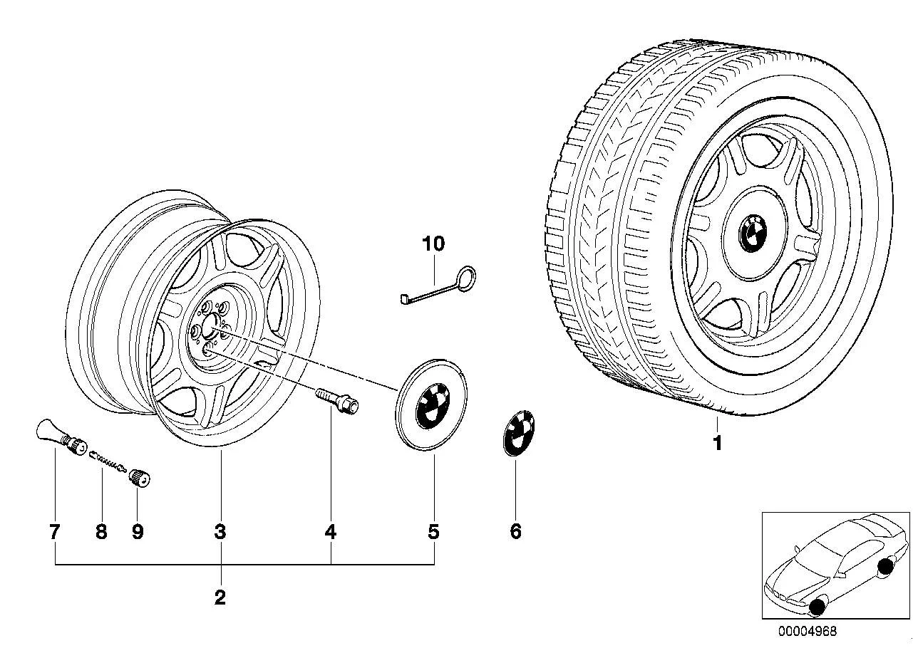 BMW Alufelge Sternspeichen-Styling (Styl.10) 7Jx15 ET20 5er E34 7er E32