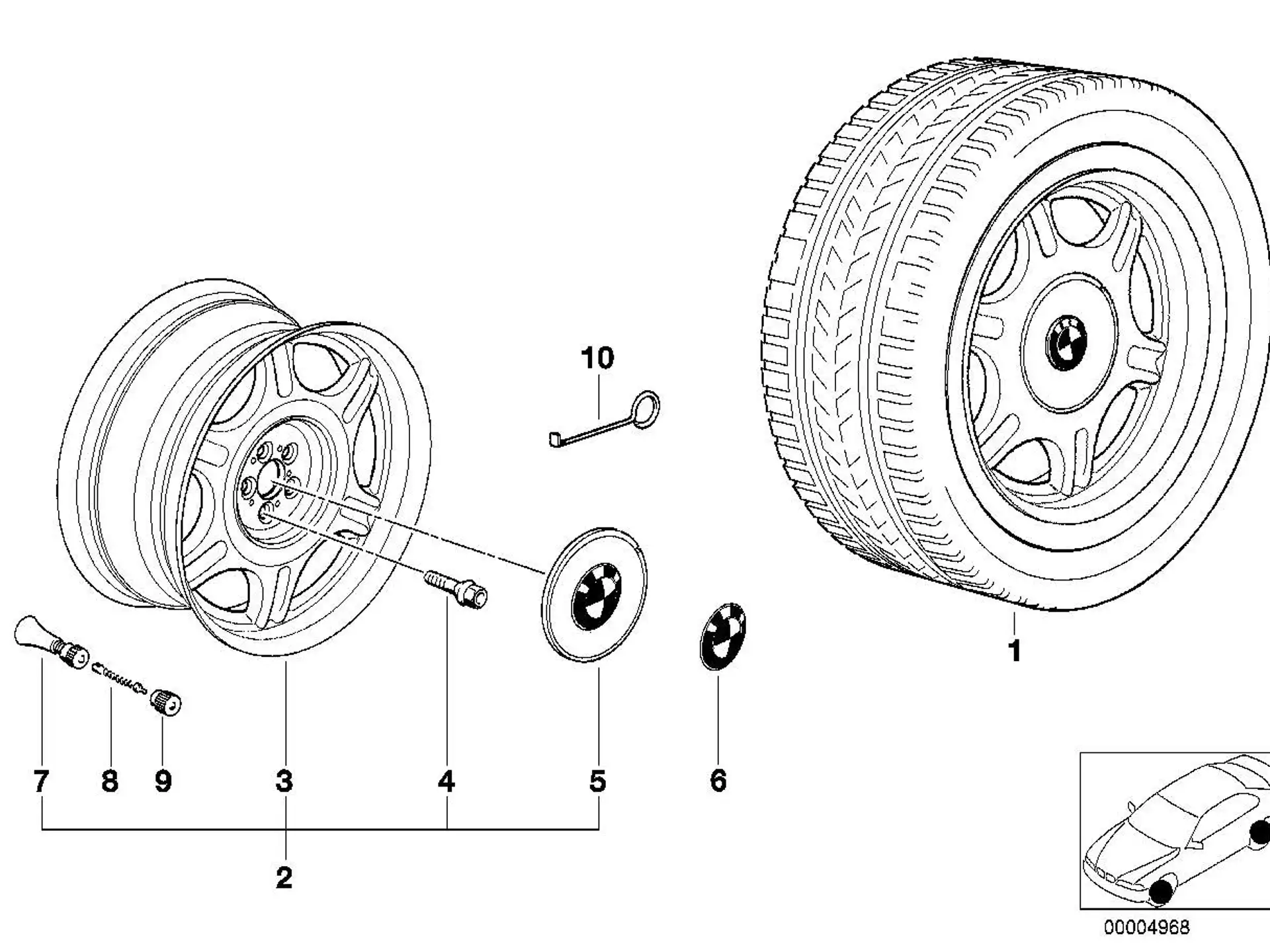 BMW Alufelge Sternspeichen-Styling (Styl.10) 7Jx15 ET20 5er E34 7er E32