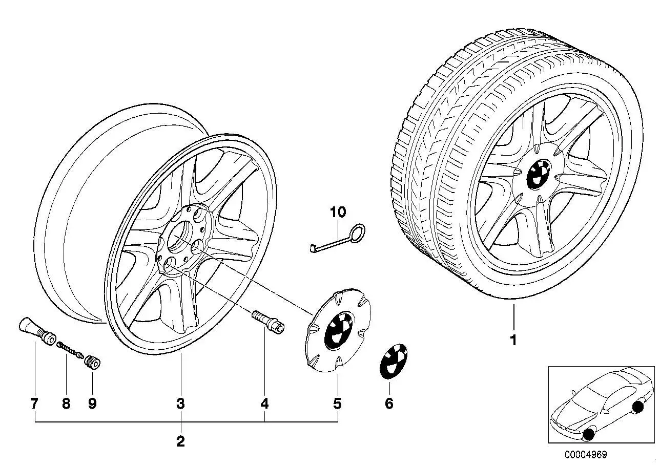 BMW Nabenabdeckung E34 E36 E39 36131182766 - Z3 E36, 5er E34, 5er