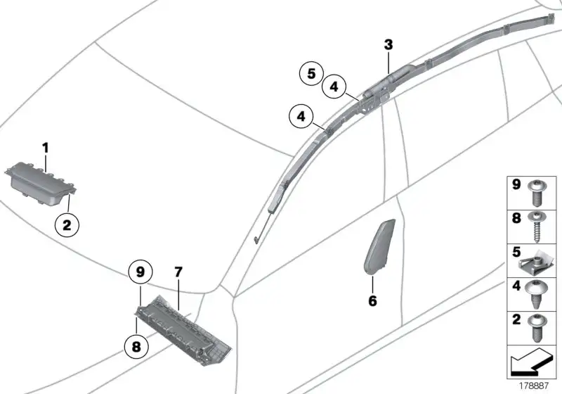 BMW Seitenairbag Sitz vorne rechts F07 F10 F11 72127357082