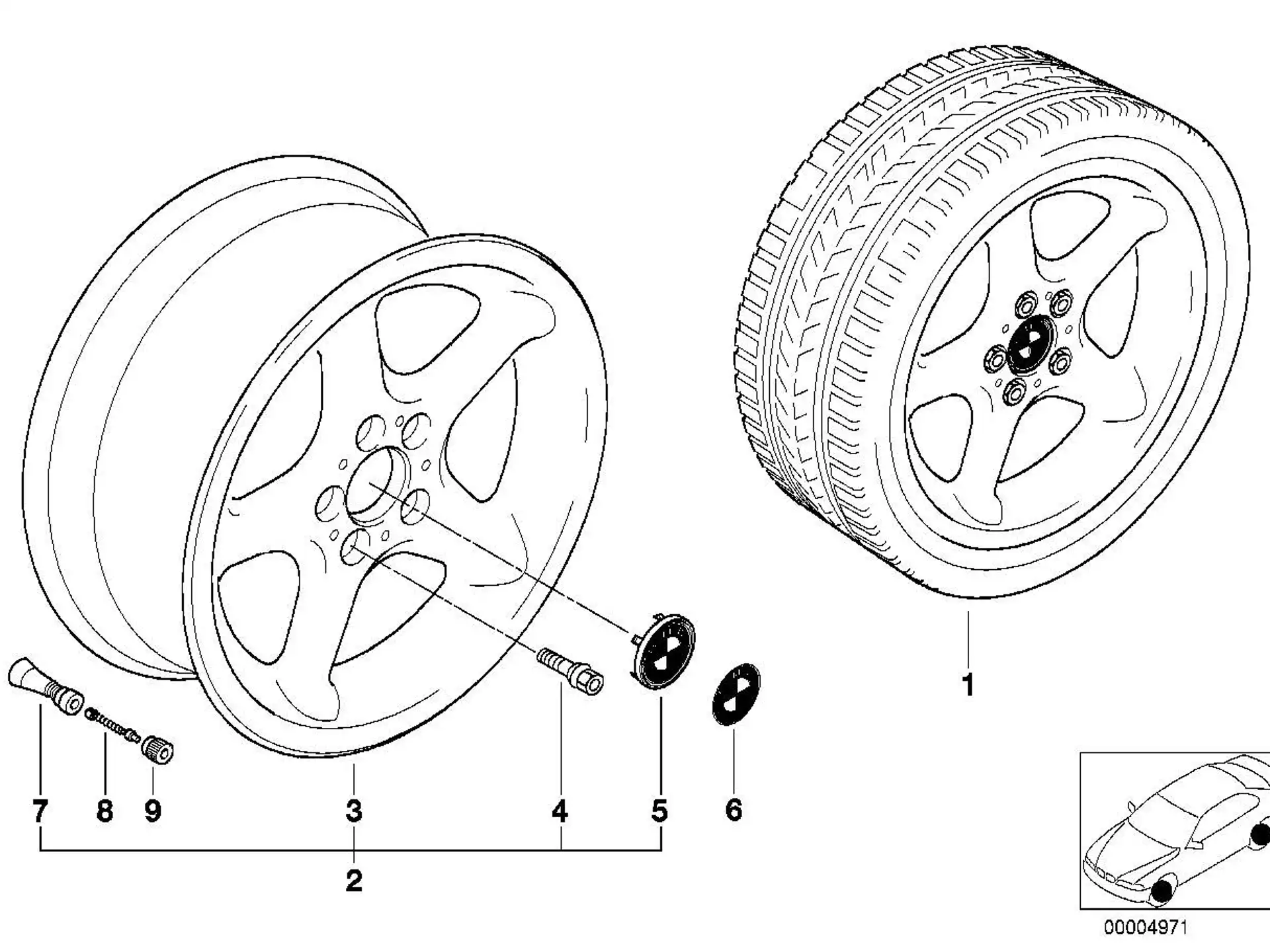 BMW Alufelge Rundspeichen-Styling (Styl.18) 7Jx15 ET47 3er E36/E46 Z3 E36