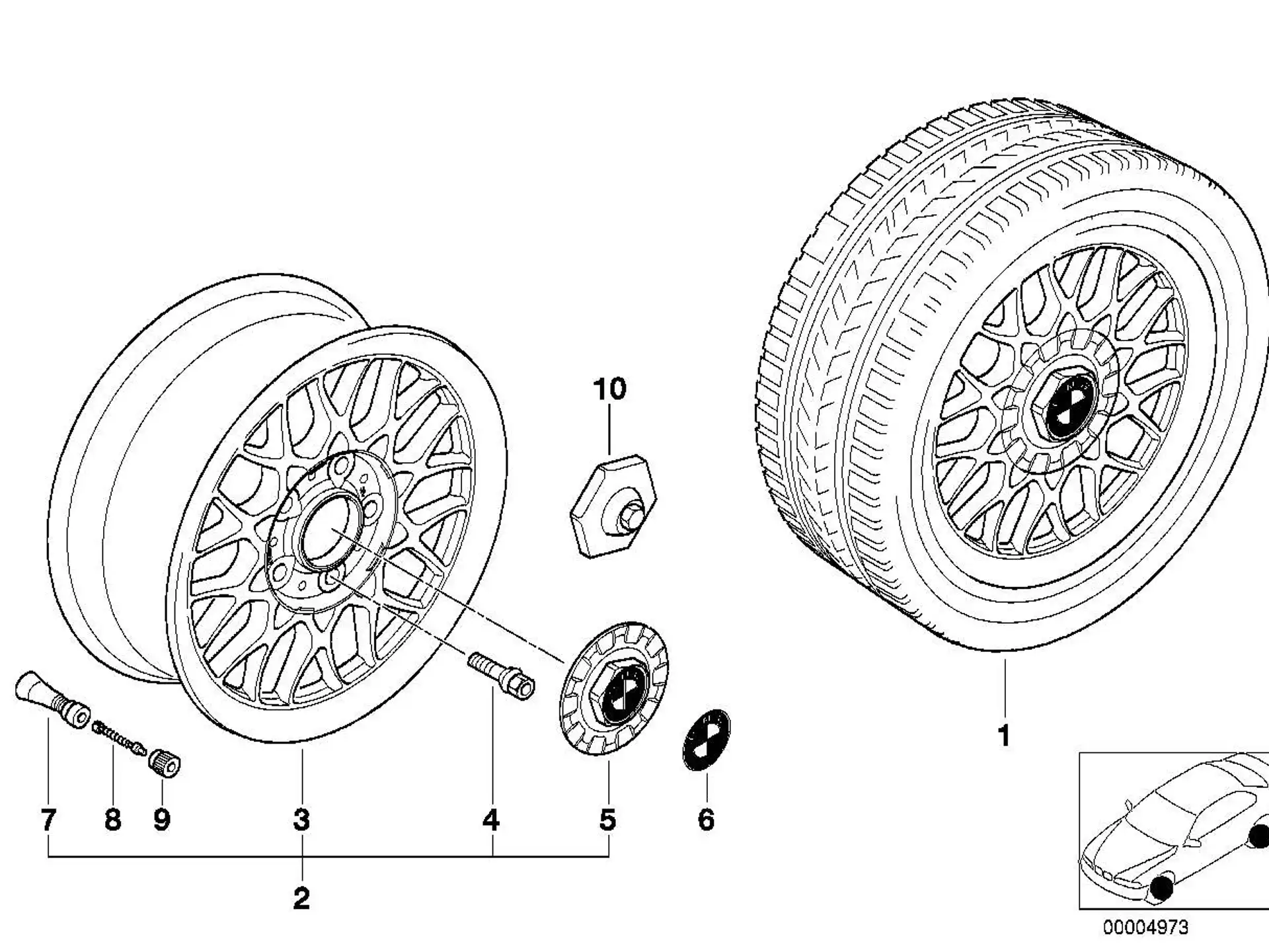 BMW Alufelge Kreuzspeiche 29 7Jx15 ET20 5er E39