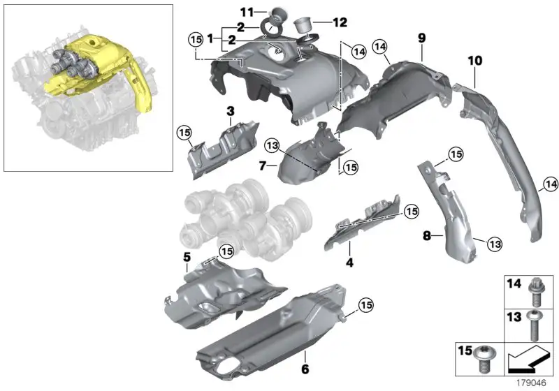 BMW Hitzeschutz E70 E71 11657589092 - X5 E70 SAV, X6 E71 SAC /