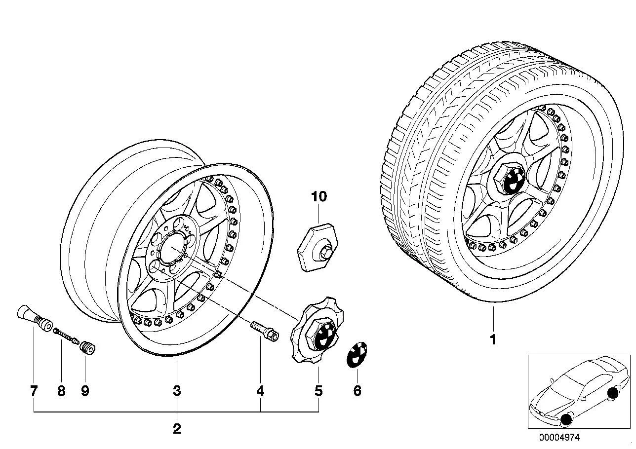 BMW Alufelge Speichen-Verbundrad (Styl.19) 2-teilig 9Jx17 ET26 5er E39 