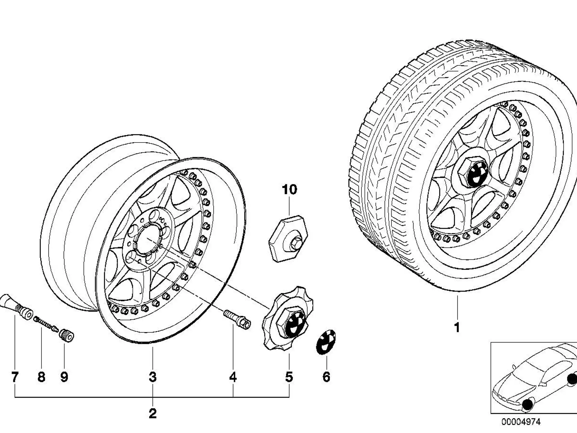 BMW Alufelge Speichen-Verbundrad (Styl.19) 2-teilig 9Jx17 ET26 5er E39