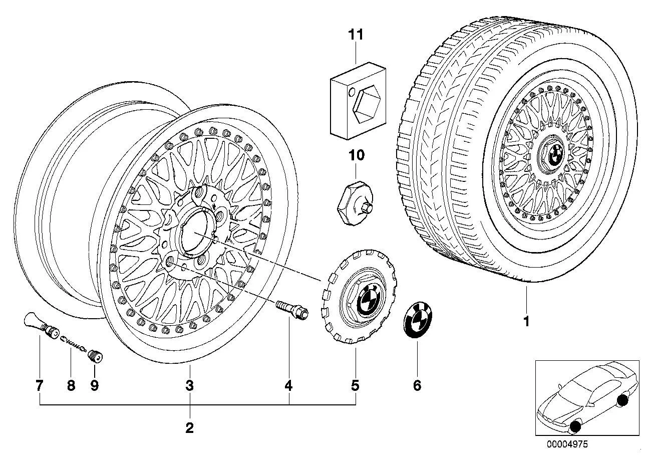 BMW Nabenabdeckung E31 E32 E34 E36 E38 E39 36131181068