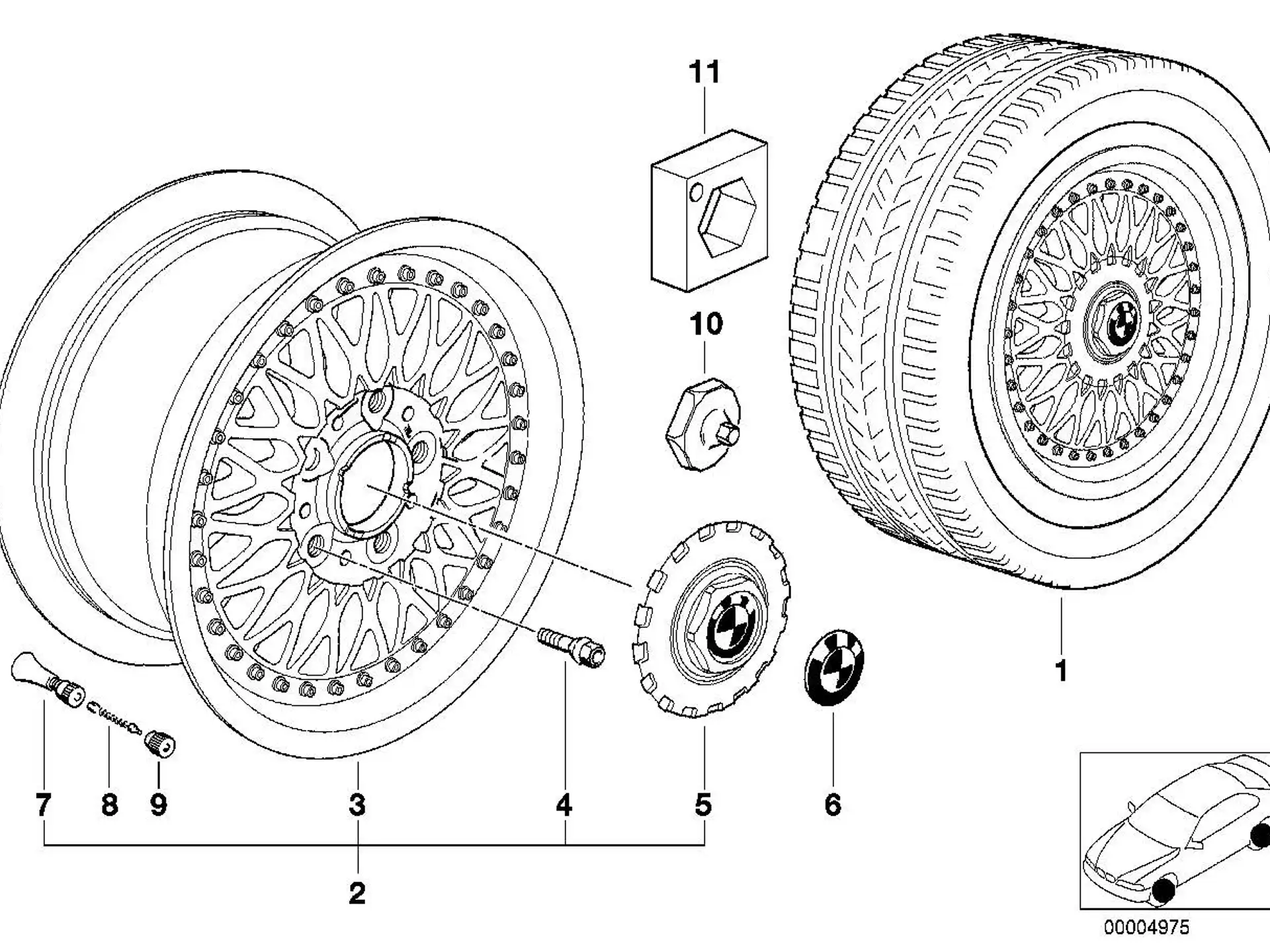 BMW Nabenabdeckung E31 E32 E34 E36 E38 E39 36131181068