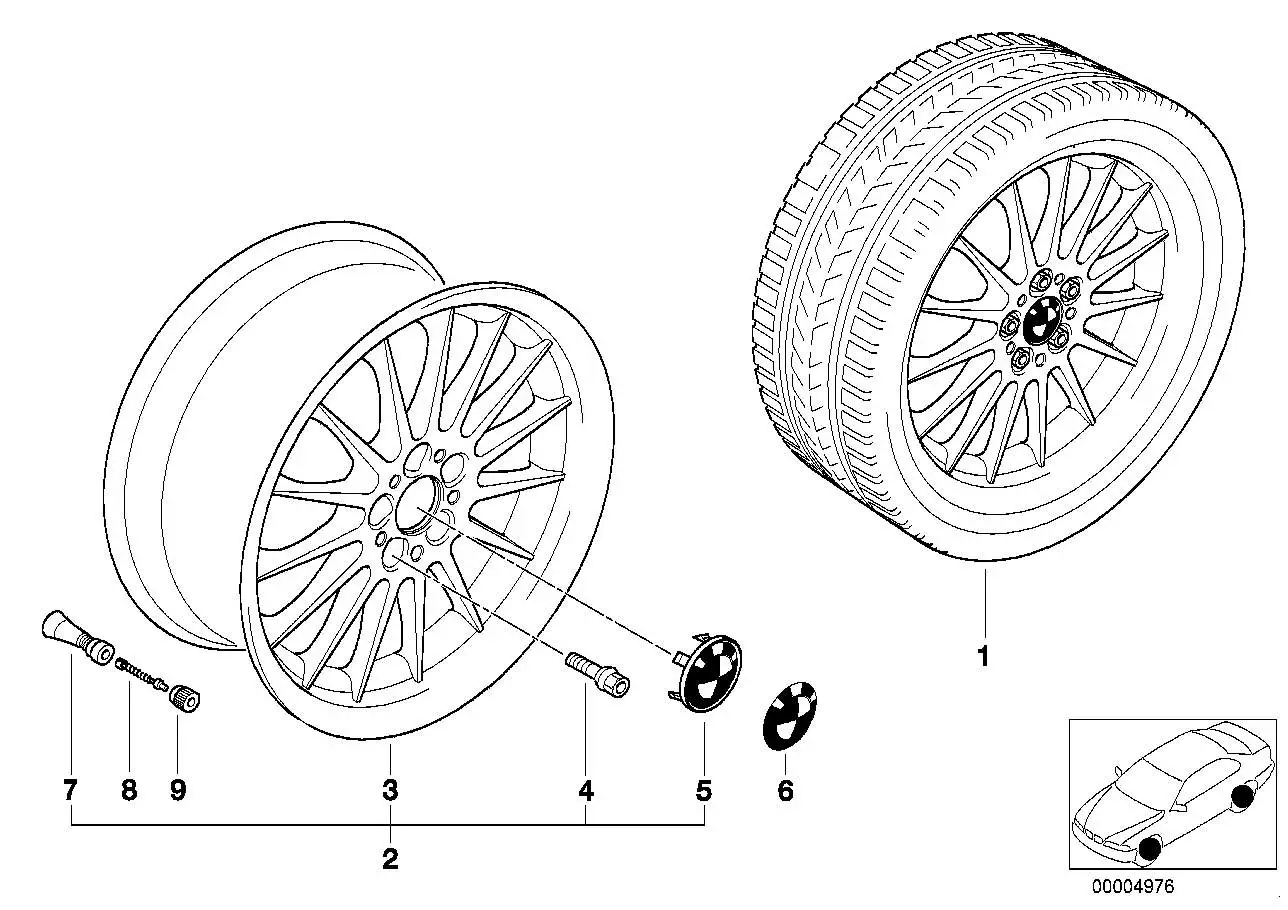 BMW Alufelge Radial-Styling "Brilliantline" 8J ET20 5er E39 - 5er