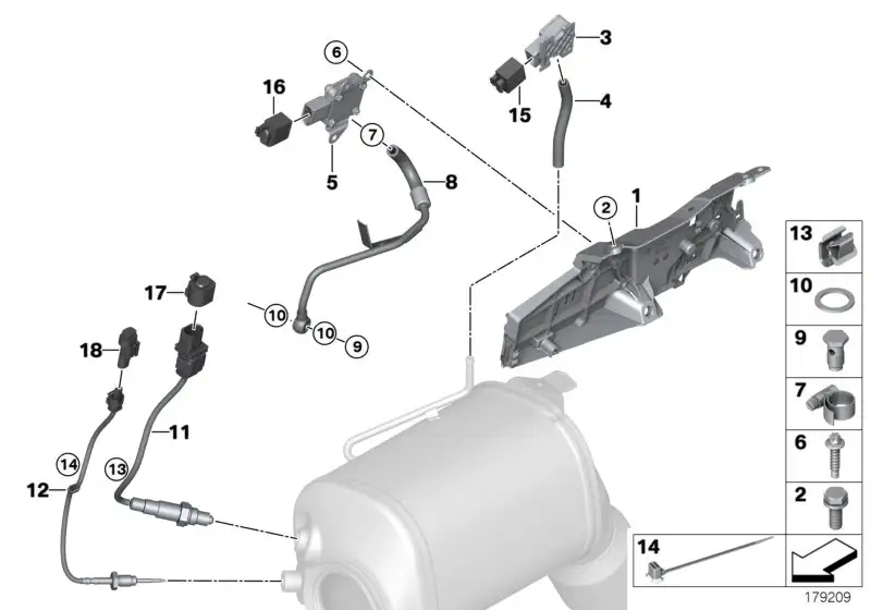 BMW Rohr Abgasdruck E70 E71 E90 E91 E92 E93 F01 F02 F06 F07 F10 F