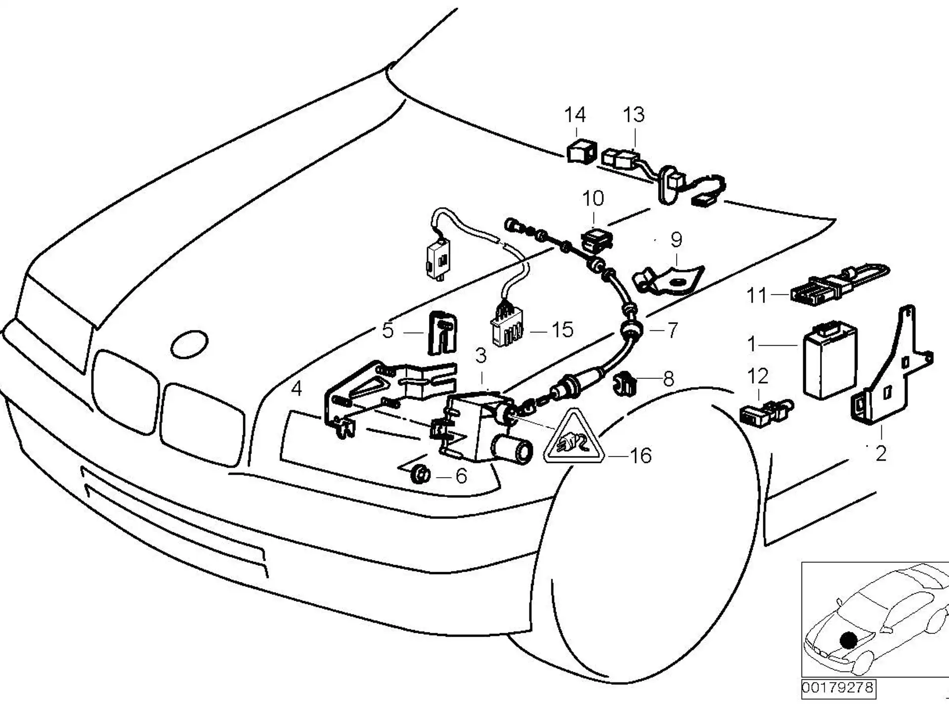 BMW Halter Bowdenzug E36 65718353068