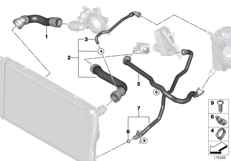 BMW Schlauch Kühler unten-Thermostat E90 E91 E92 E93 17127800100