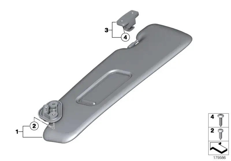 BMW Sonnenblende ohne Label links R57 R58 R59 51162758469 - MINI