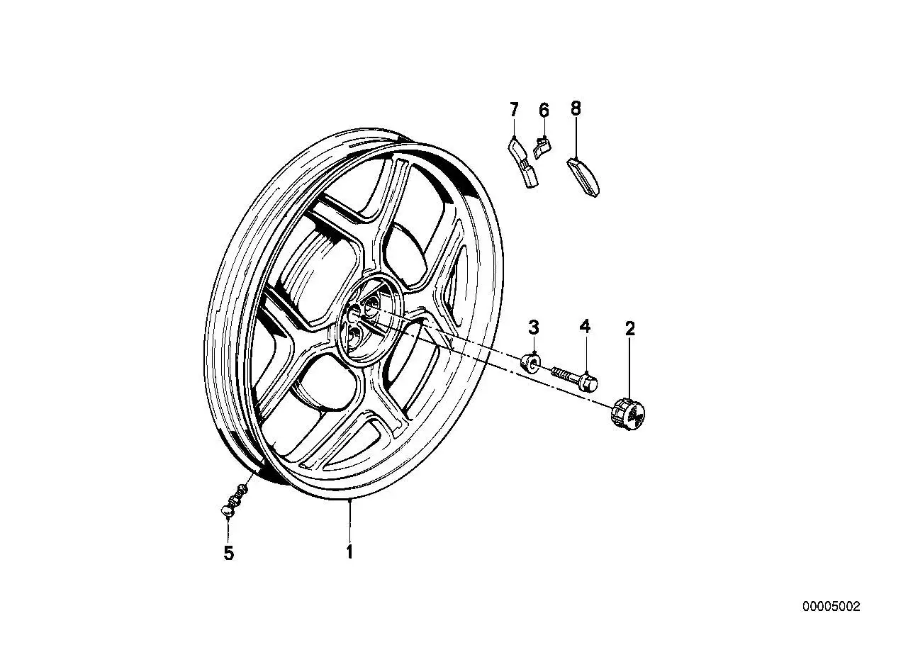 BMW Gussrad silber hinten 36311452252 - Bildposition 01