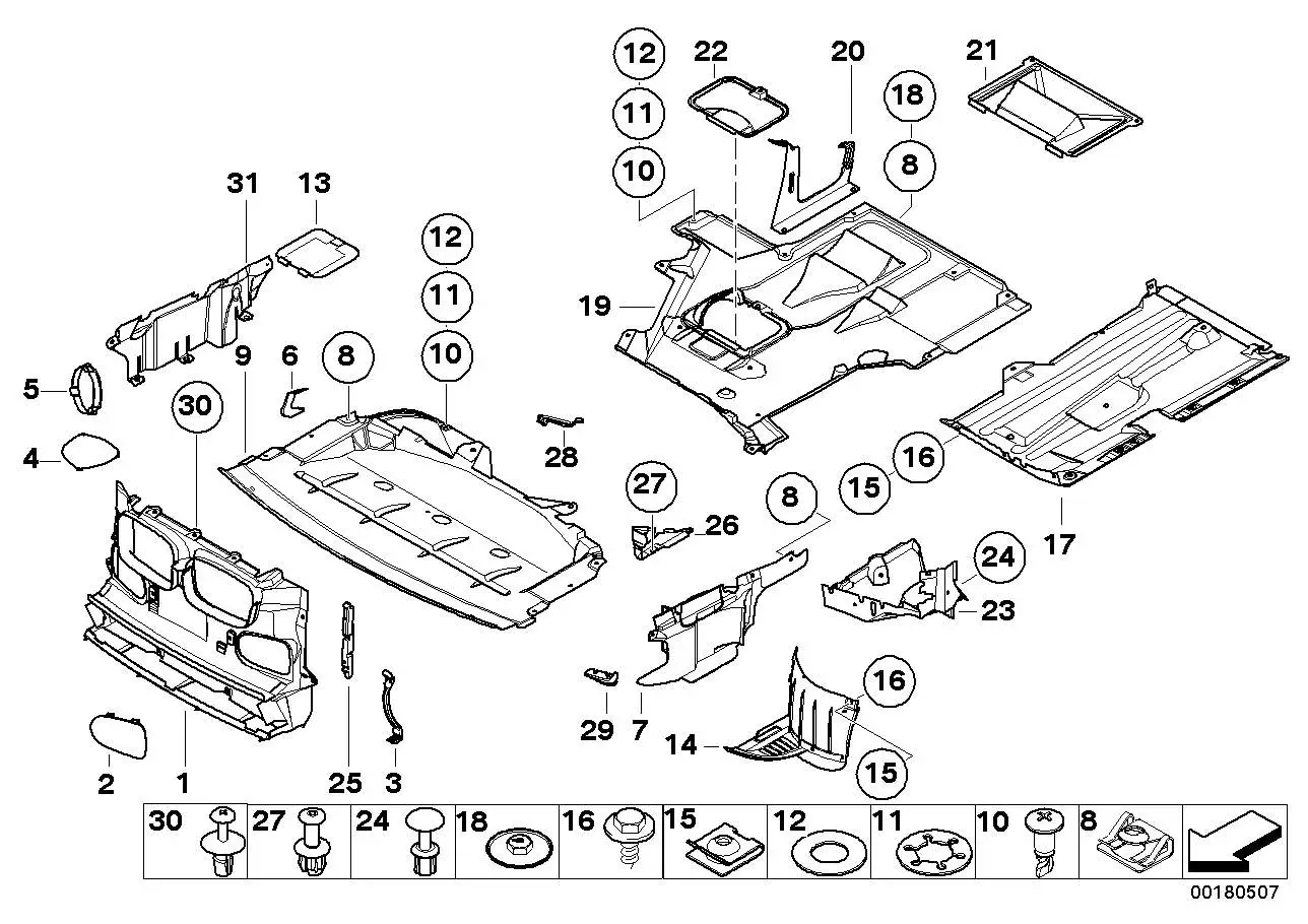 BMW Füllstück links E39 51717892267 - Bildposition 29