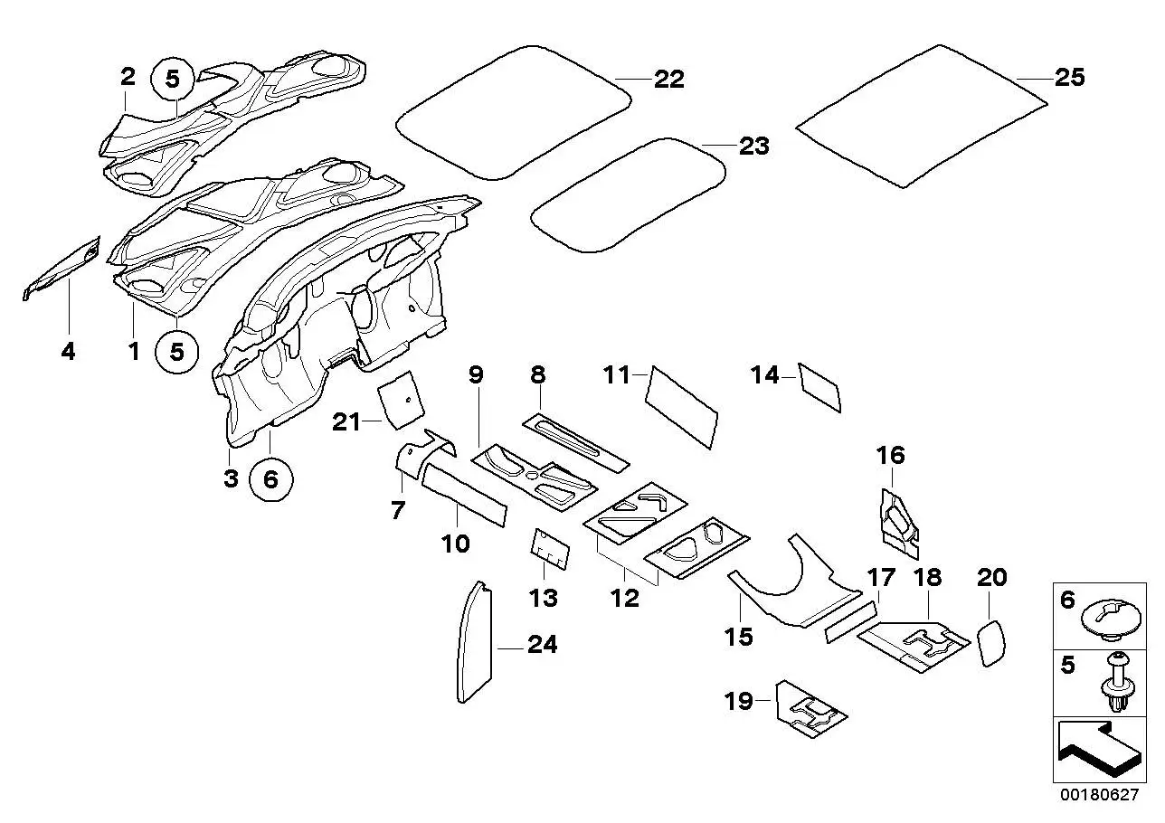 BMW Abdeckung links R50 R52 R53 51487126245