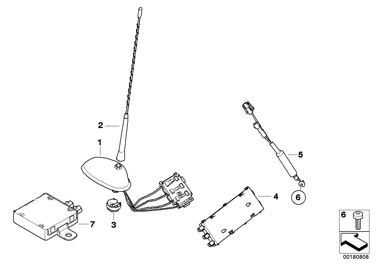 BMW Antennenfuss Dachantenne R50 R53 65206985714