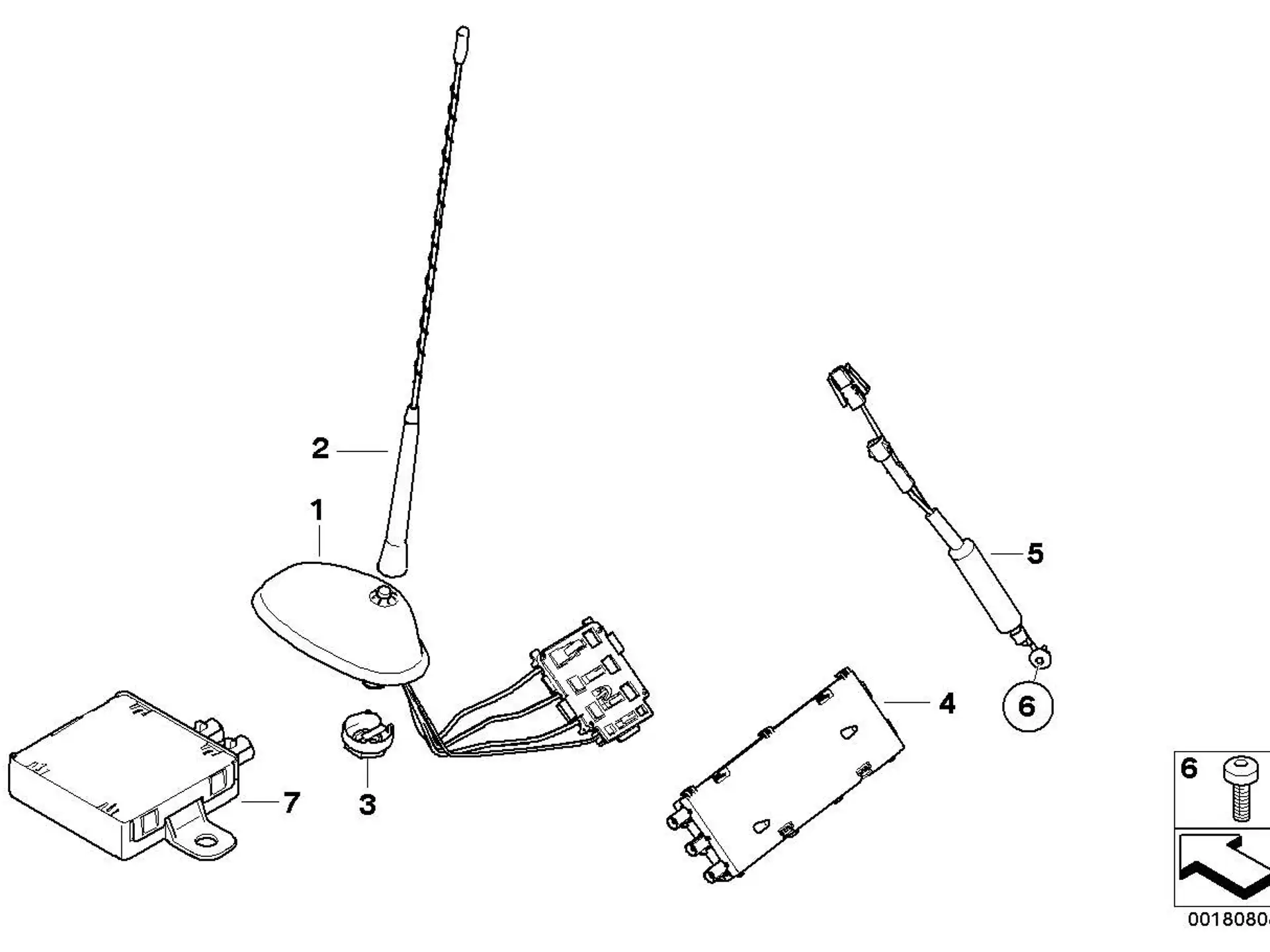 BMW Antennenfuss Dachantenne R50 R53 65206985714