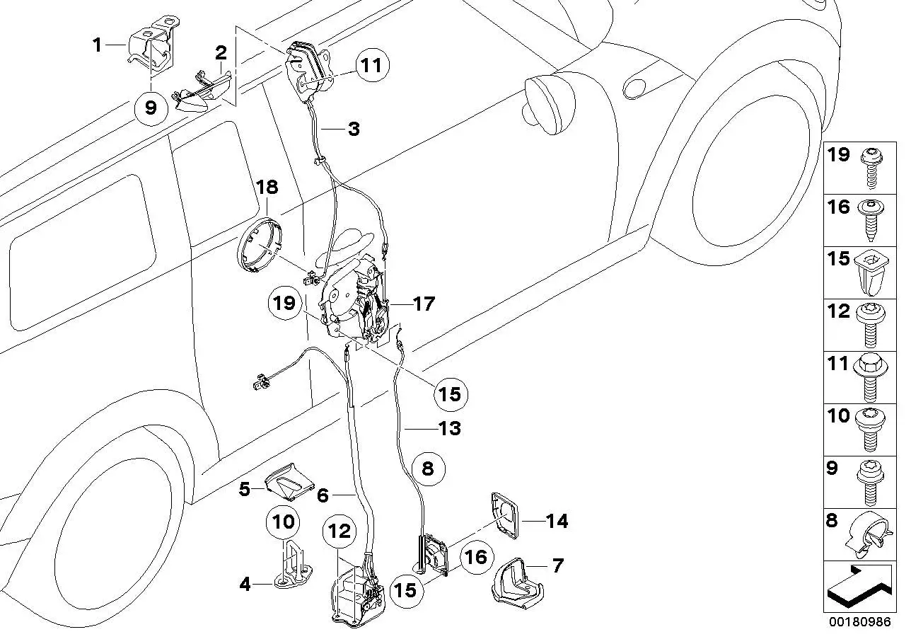 BMW Schloss oben R55 51227167491