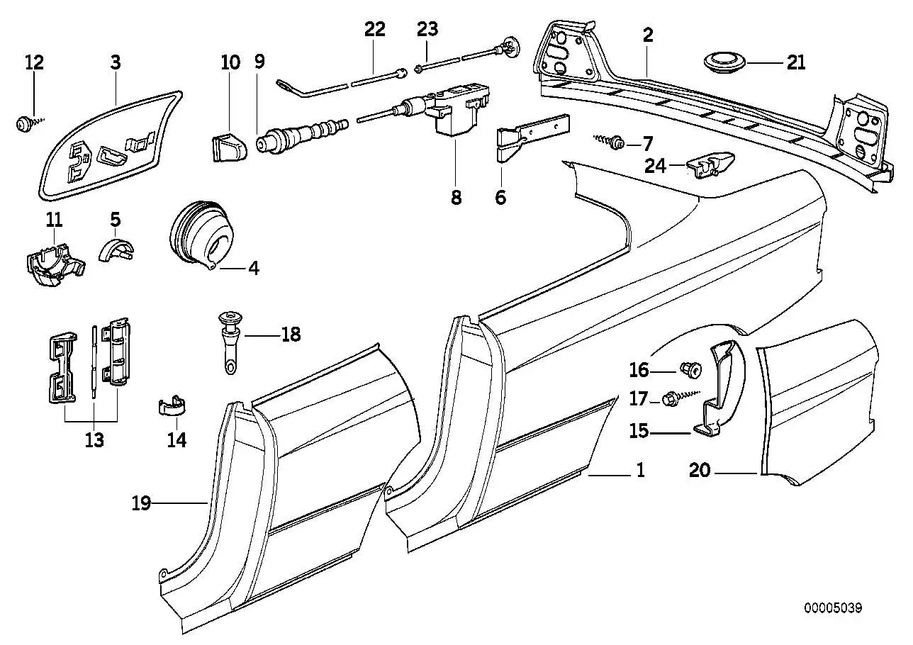 BMW Scharnier Tankklappe E31 E38 E39 E53 51171970450 - 5er, 7er,