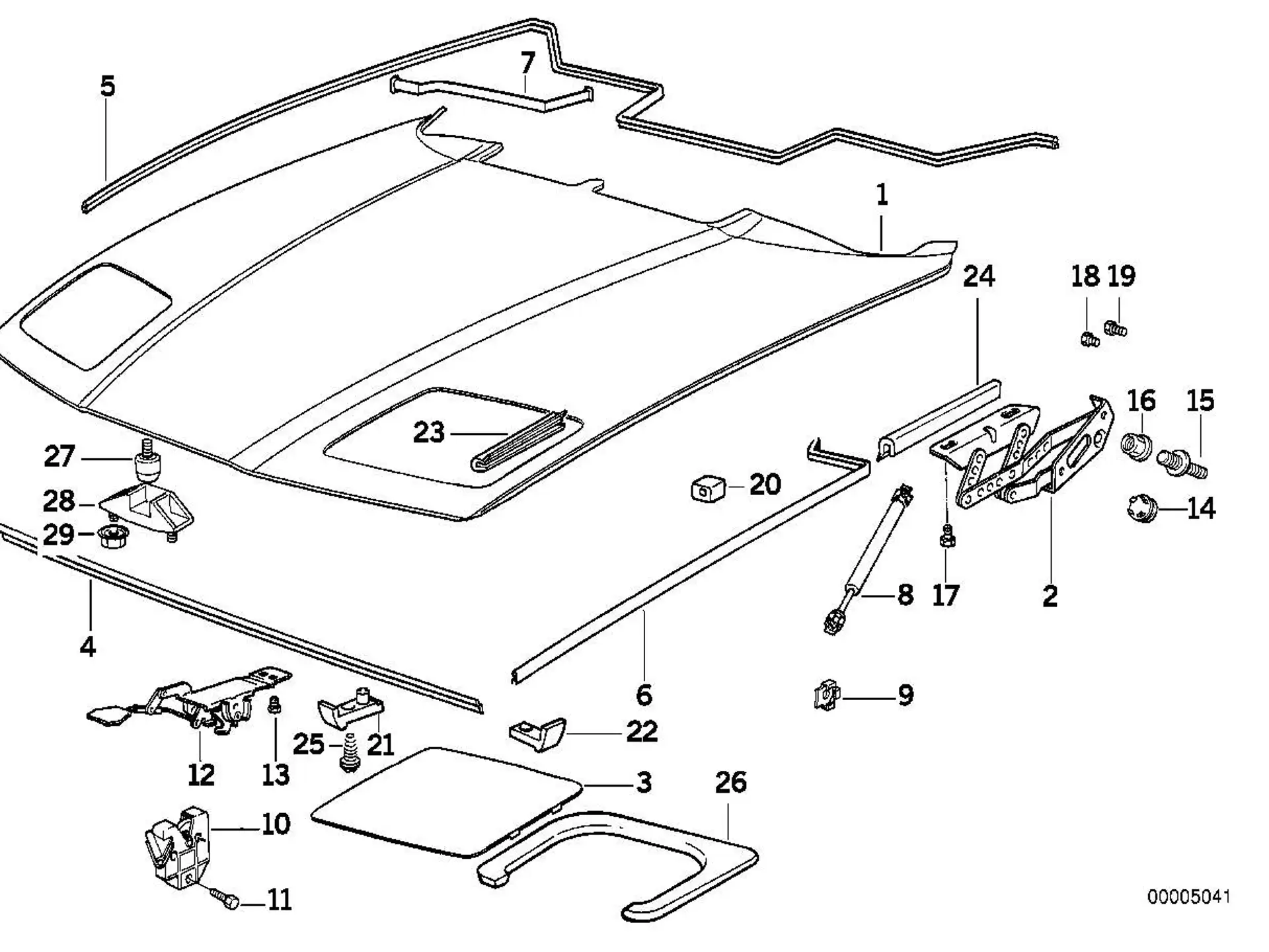 BMW Abdichtung Frontklappe vorne E31 51711970479