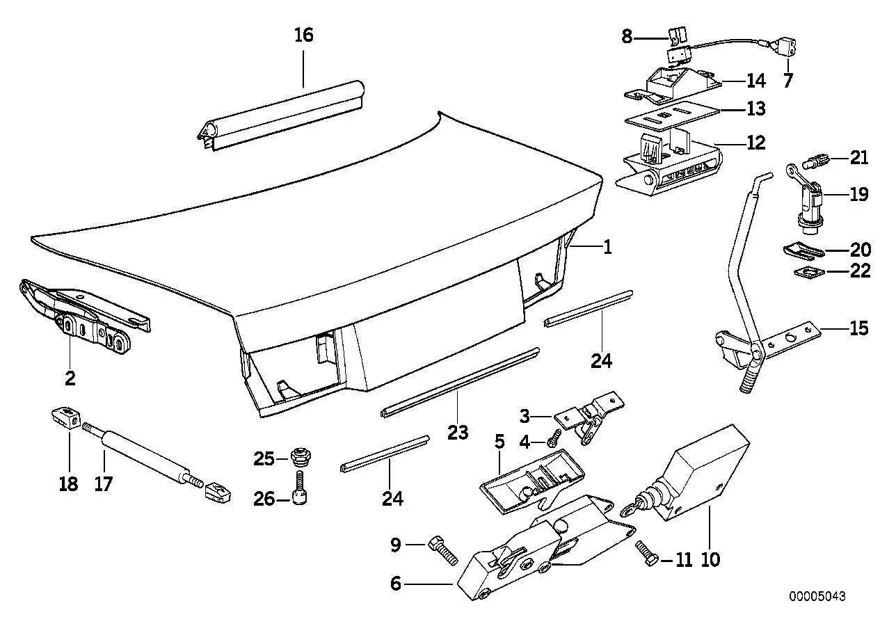 BMW Gasdruckfeder E31 51241940810 - 8er E31