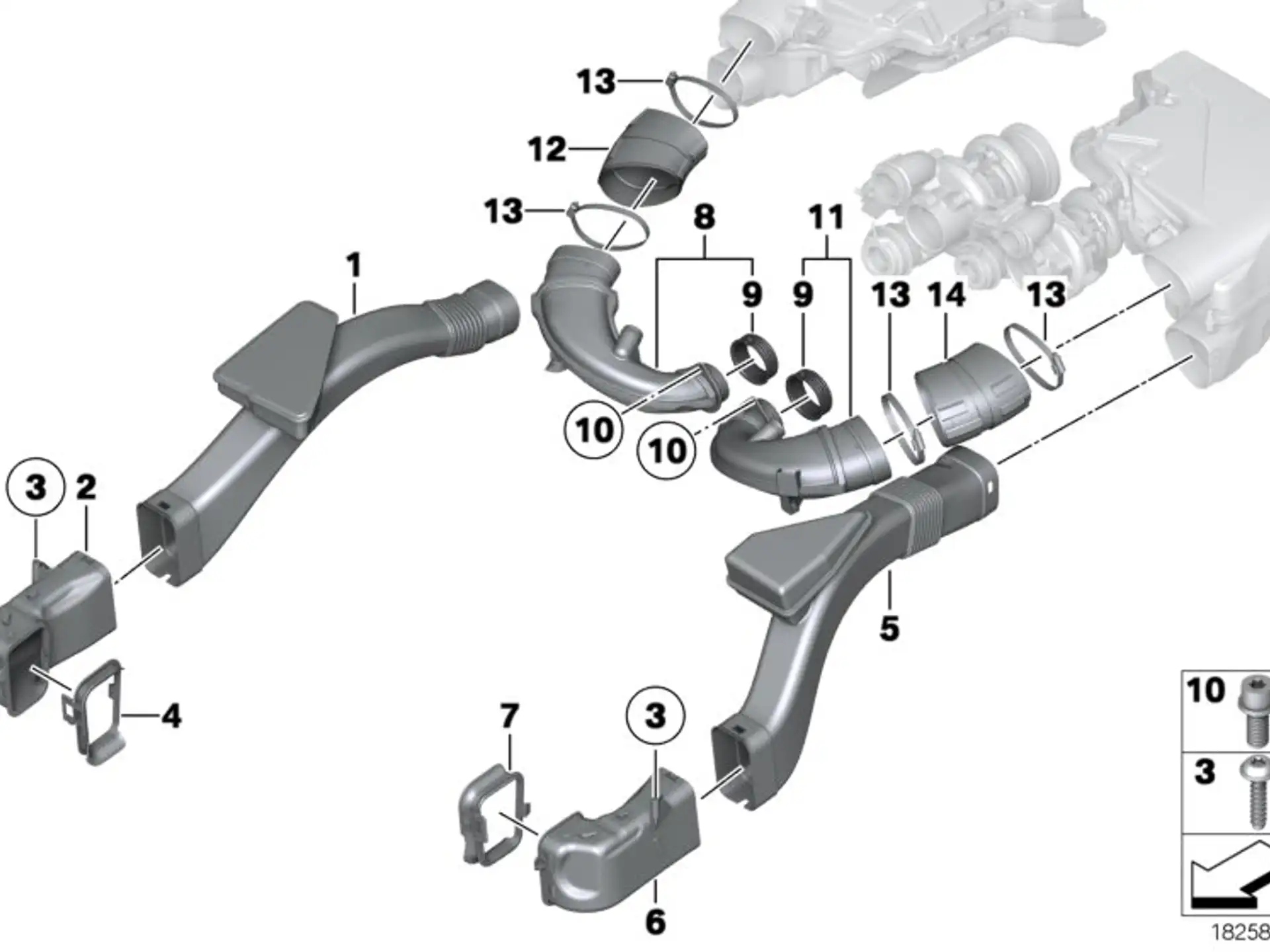 BMW Dichtung E70 E71 E72 F01 F02 F04 F06 F07 F10 F11 F12 F13 F15 F16 13718655216