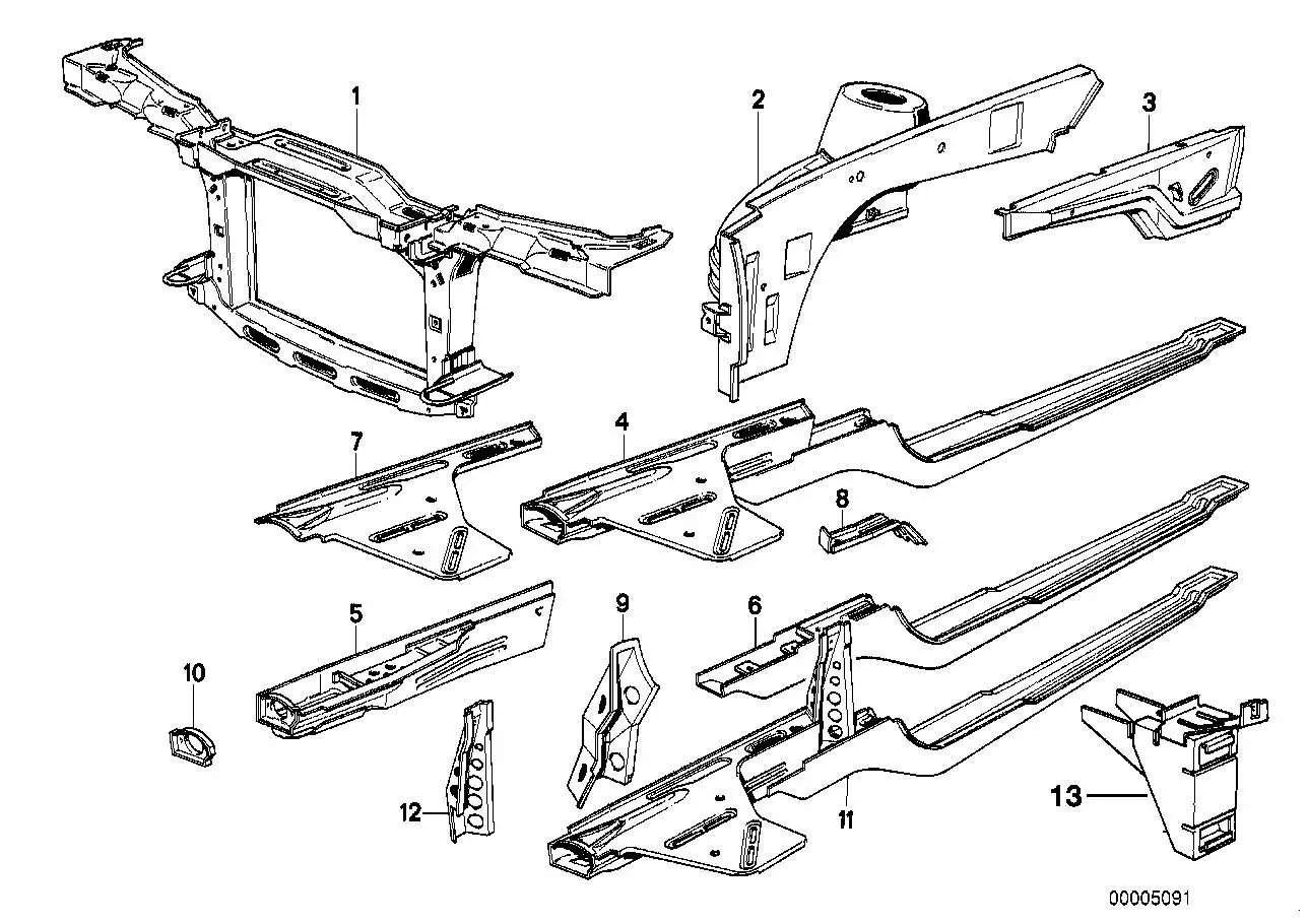 BMW Vorderwand E30 41131976136