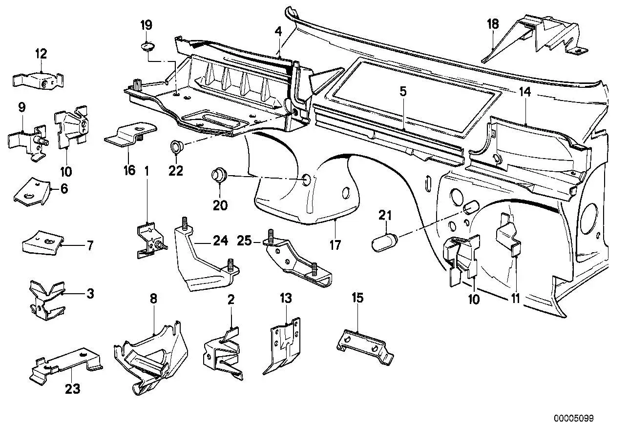 BMW Halter Scheinwerfer links E30 41141884469 - Bildposition 02