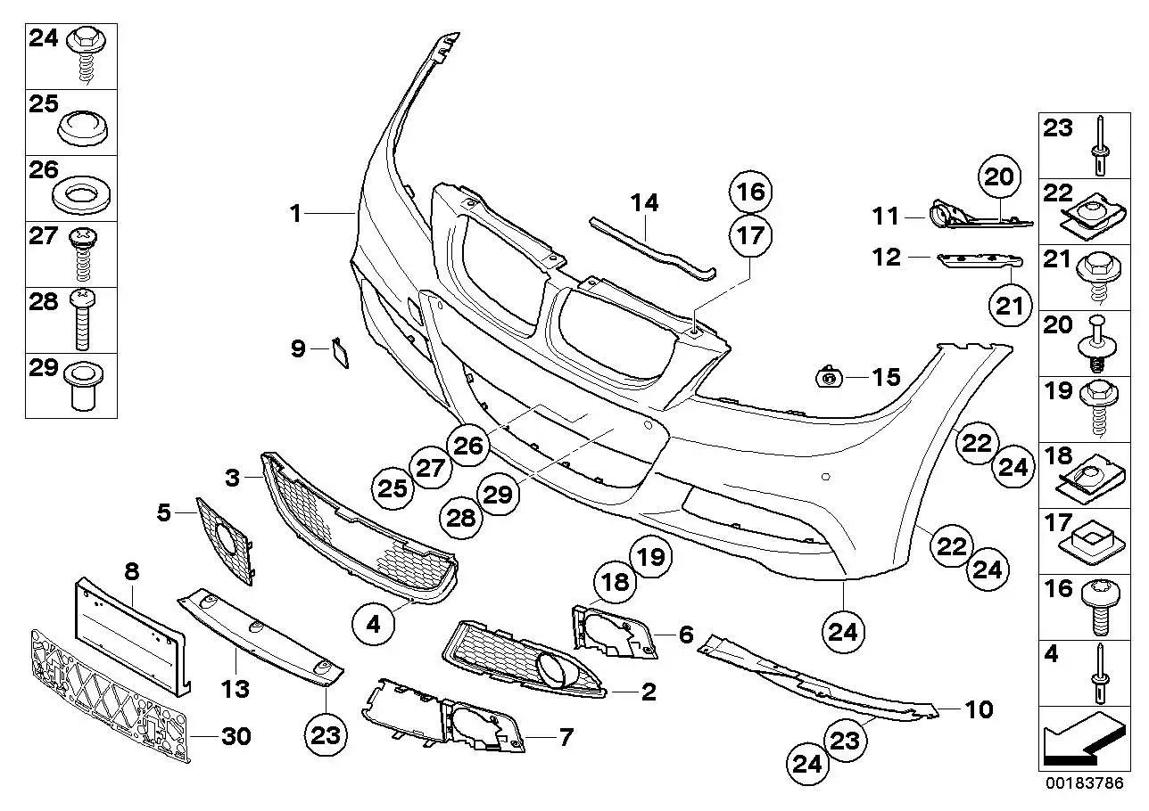 BMW Gitter seitlich links E90 E91 51117891395 - 3er E90, 3er E91